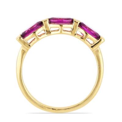 BUY STERLING SILVER GOLD PLATED RHODOLITE GEMSTONE UNIQUE  RING